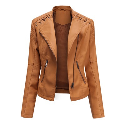 Women's PU Lapel Jacket