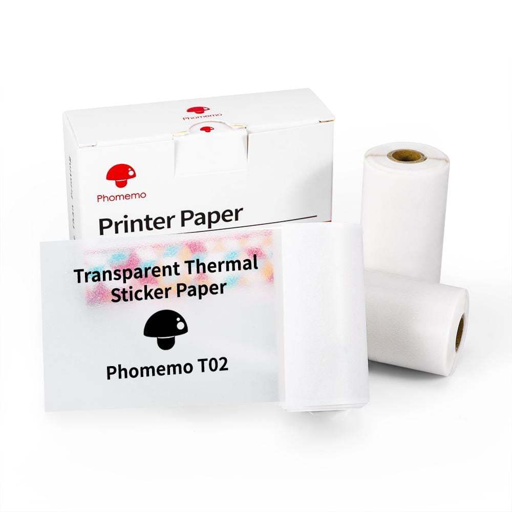 Transparent Adhesive Thermal Paper — Three Rolls