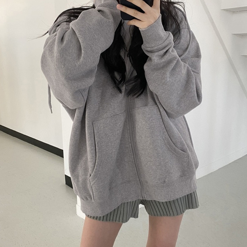 Women's Polyester Zip-Front Hoodie