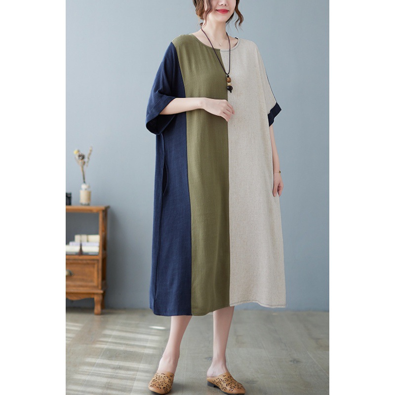 Women’s Cotton-Linen Paneled Dress