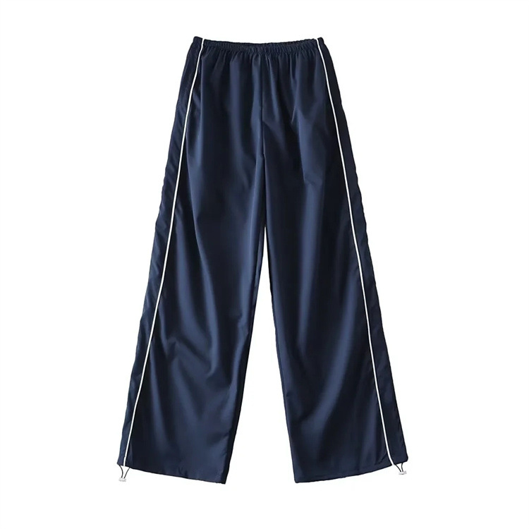 Women’s Cotton-Spandex Drawstring Side-Stripe Pants
