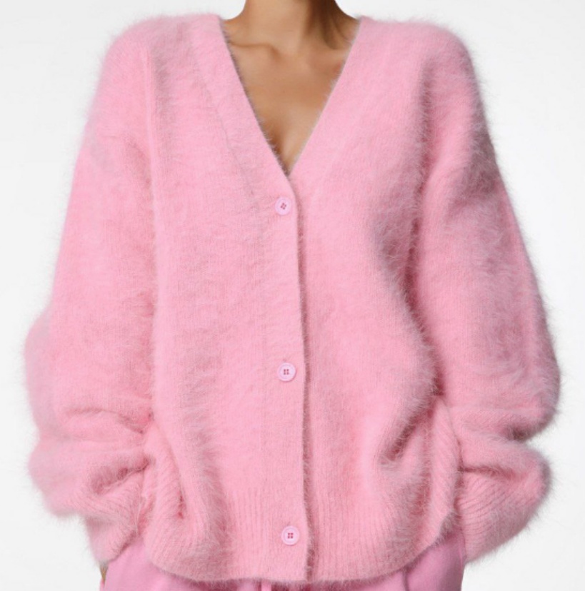 Women's Polyester V-Neck Button Cardigan