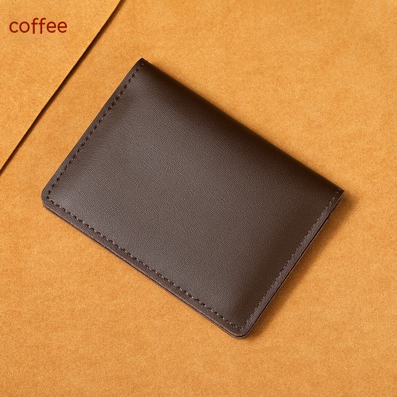 Cowhide Bifold Card Wallet, Coffee