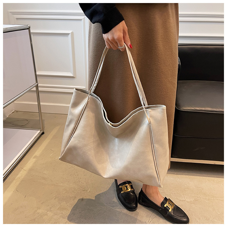 Stitched PU Shoulder Handbag