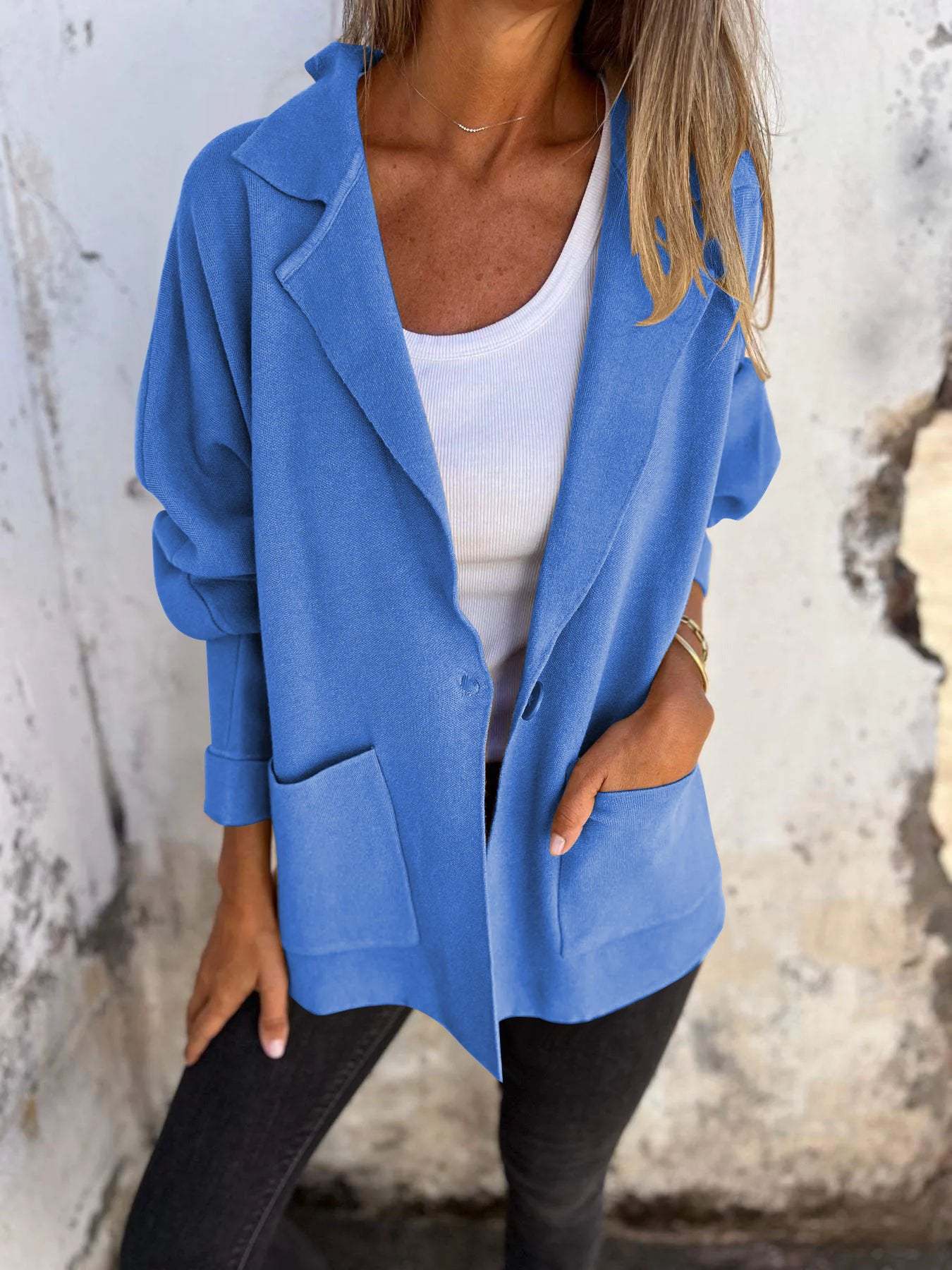 Women's Polyester-Spandex Lapel Jacket