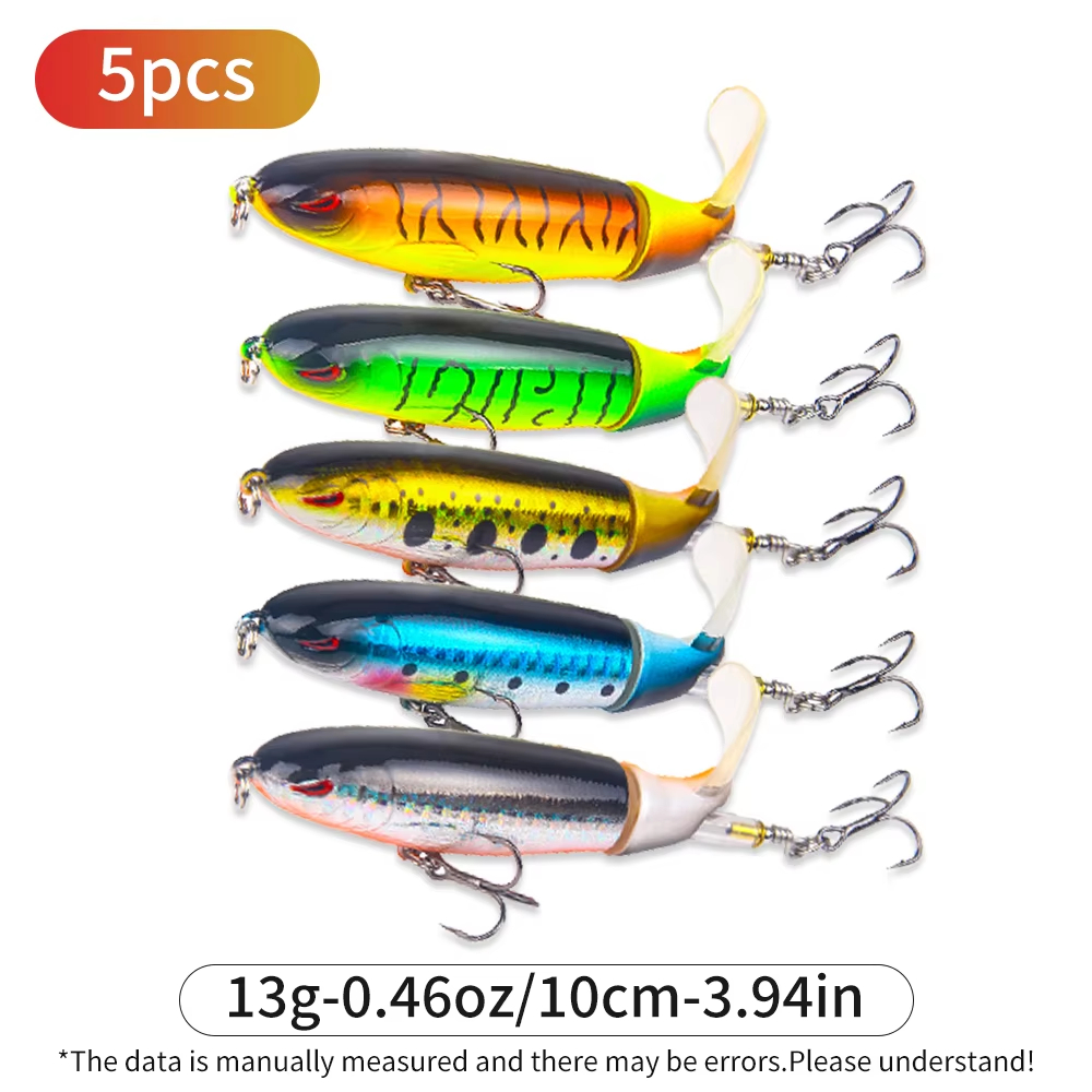 Propeller-Tail Fishing Lures — Five 10 cm Baits