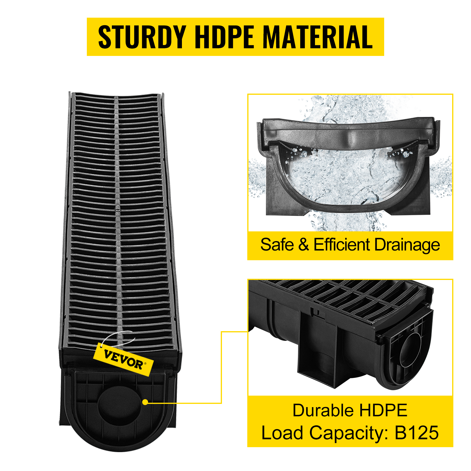 Six-Piece Trench Drain Channel Kit