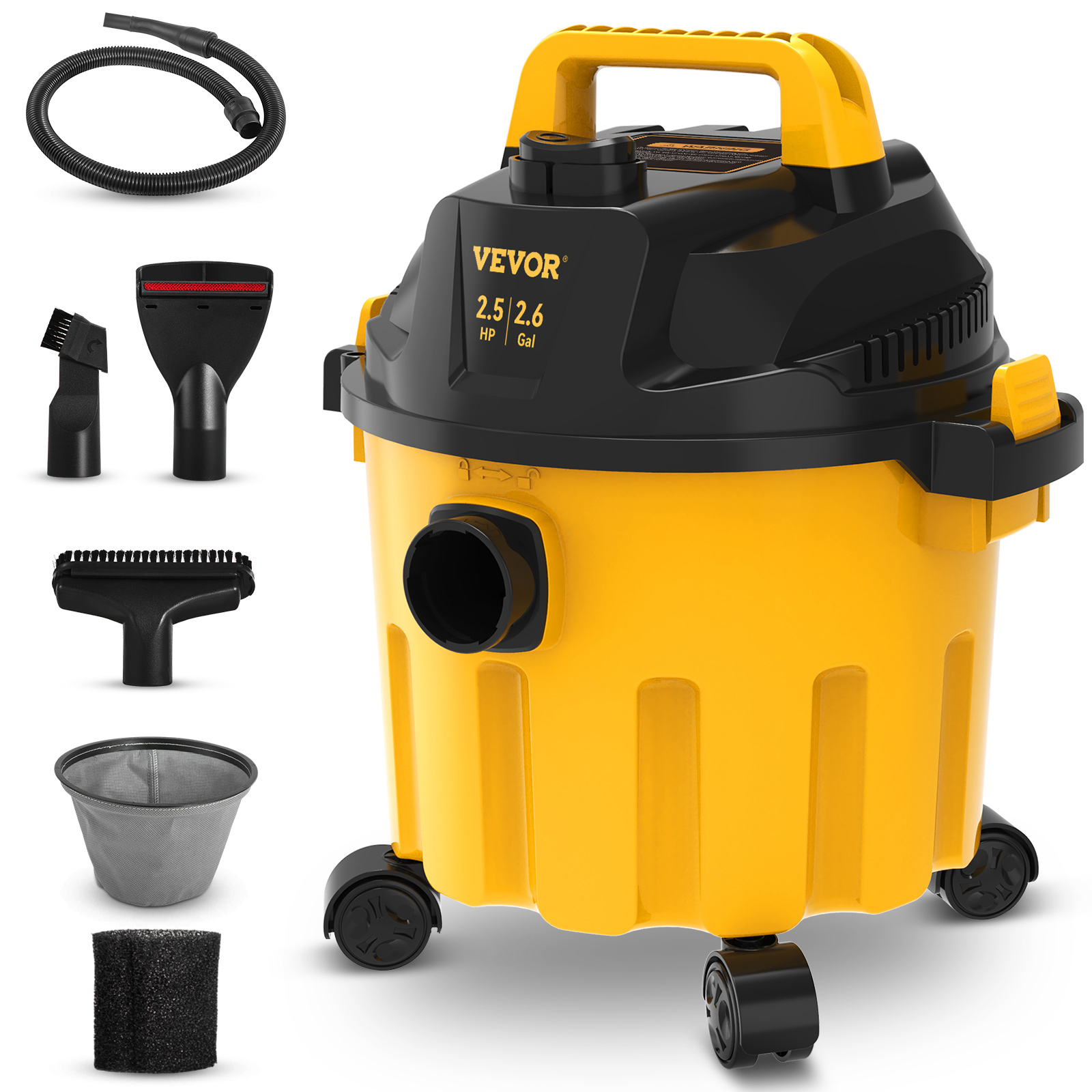 VEVOR 2.6-Gallon Wet/Dry Shop Vacuum