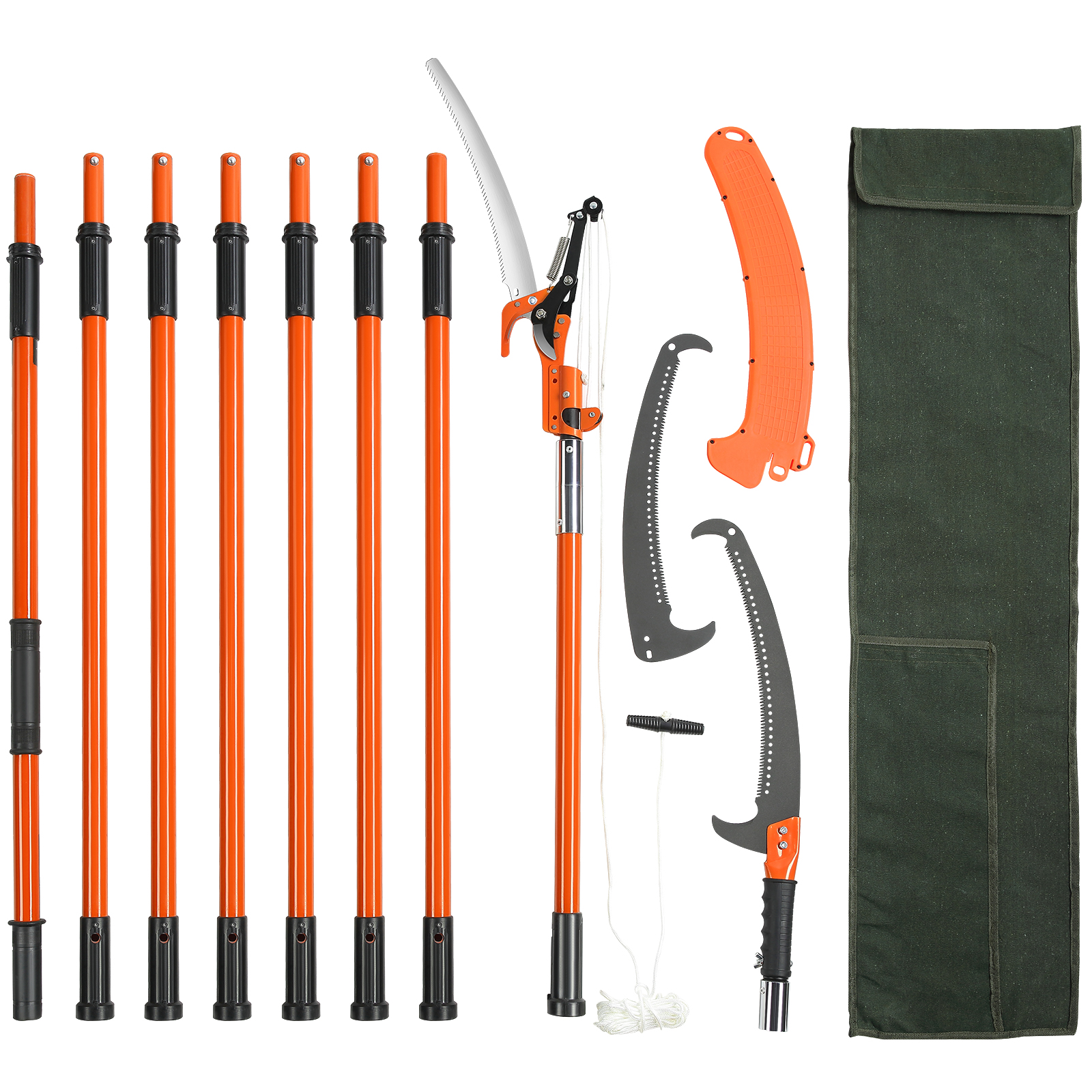 VEVOR Manual Extendable Pole Saw and Pruner Set