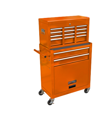 Orange Eight-Drawer Rolling Tool Chest