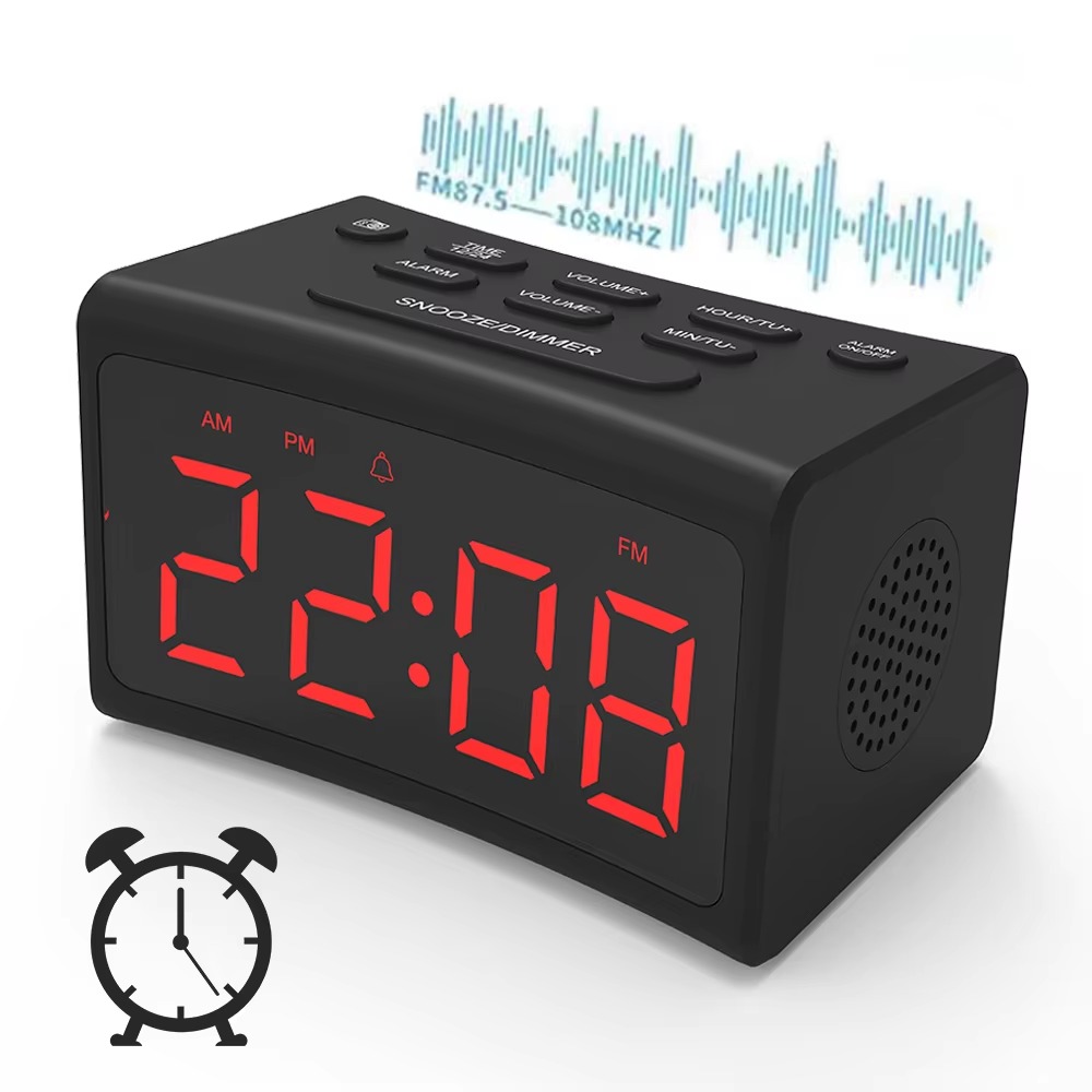 Black ZH009B FM Radio Alarm Clock