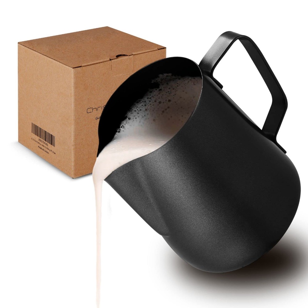 Matte Black Stainless Steel Milk Frothing Pitcher, 350 ml