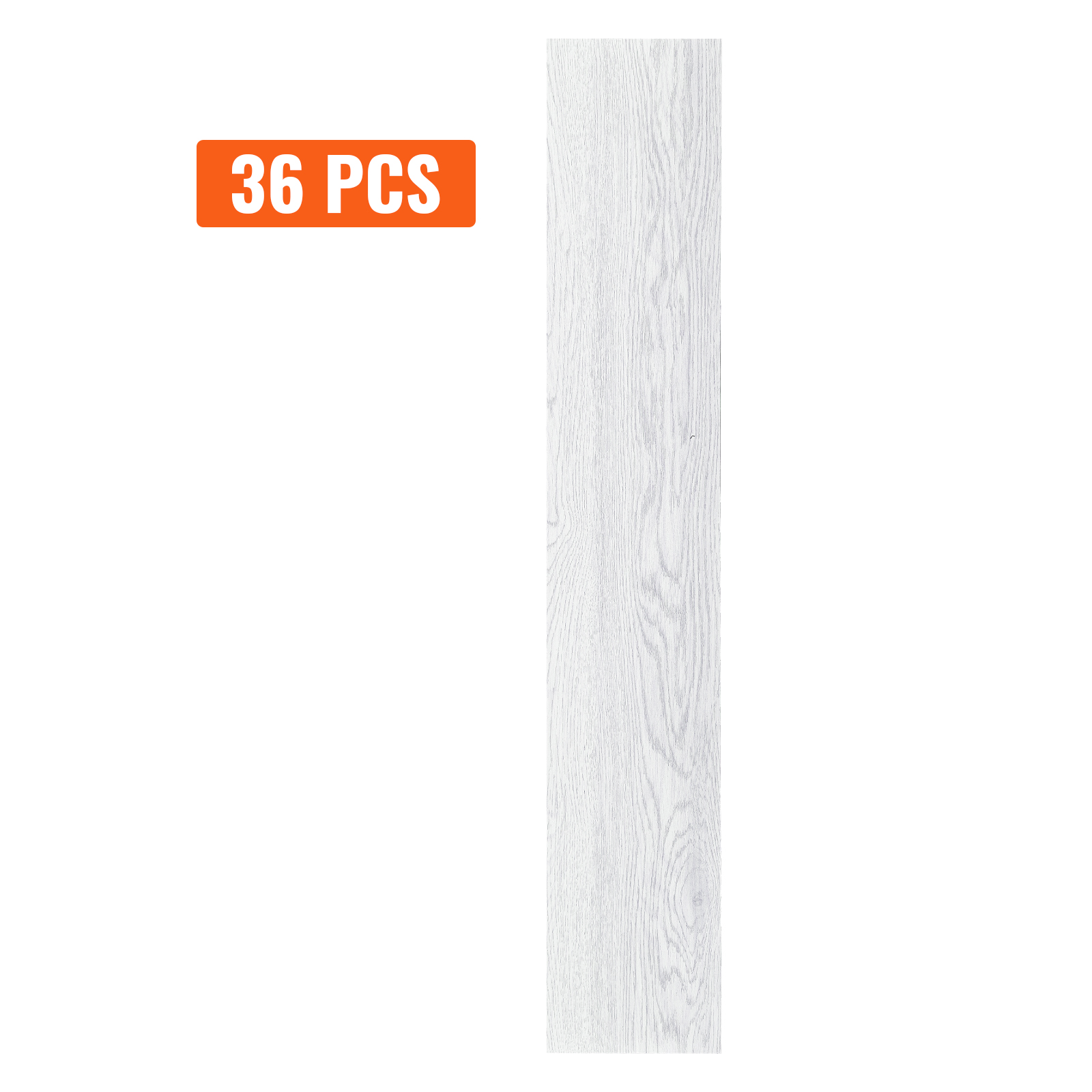 VEVOR Gray Wood-Grain Peel-and-Stick Vinyl Floor Planks, 36 Pieces