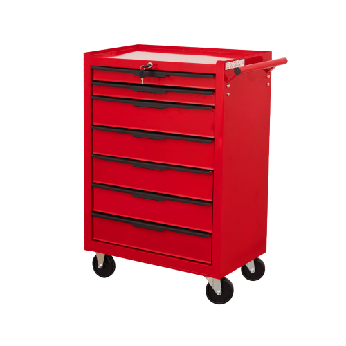 Red Seven-Drawer Rolling Tool Cabinet