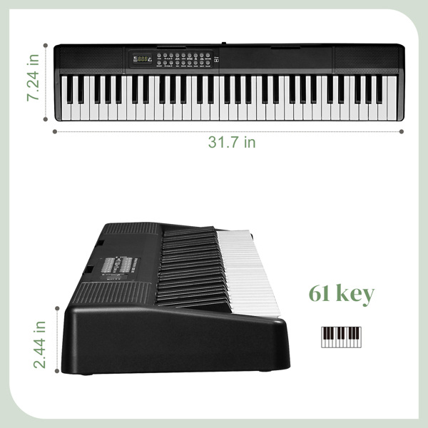 Folding 61-Key Digital Piano with Carry Bag