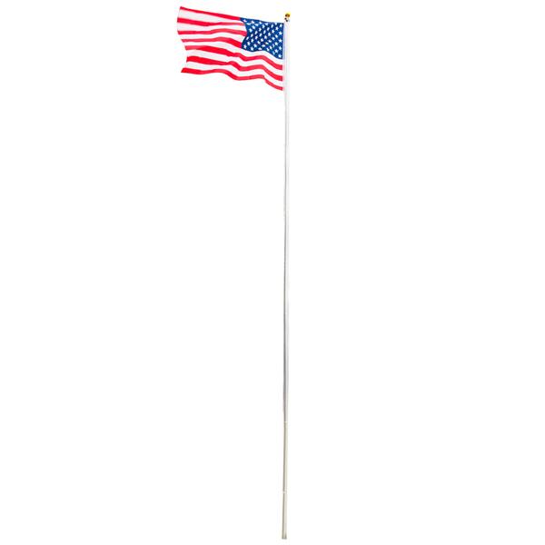 25-Foot Sectional Flagpole with Two US Flags