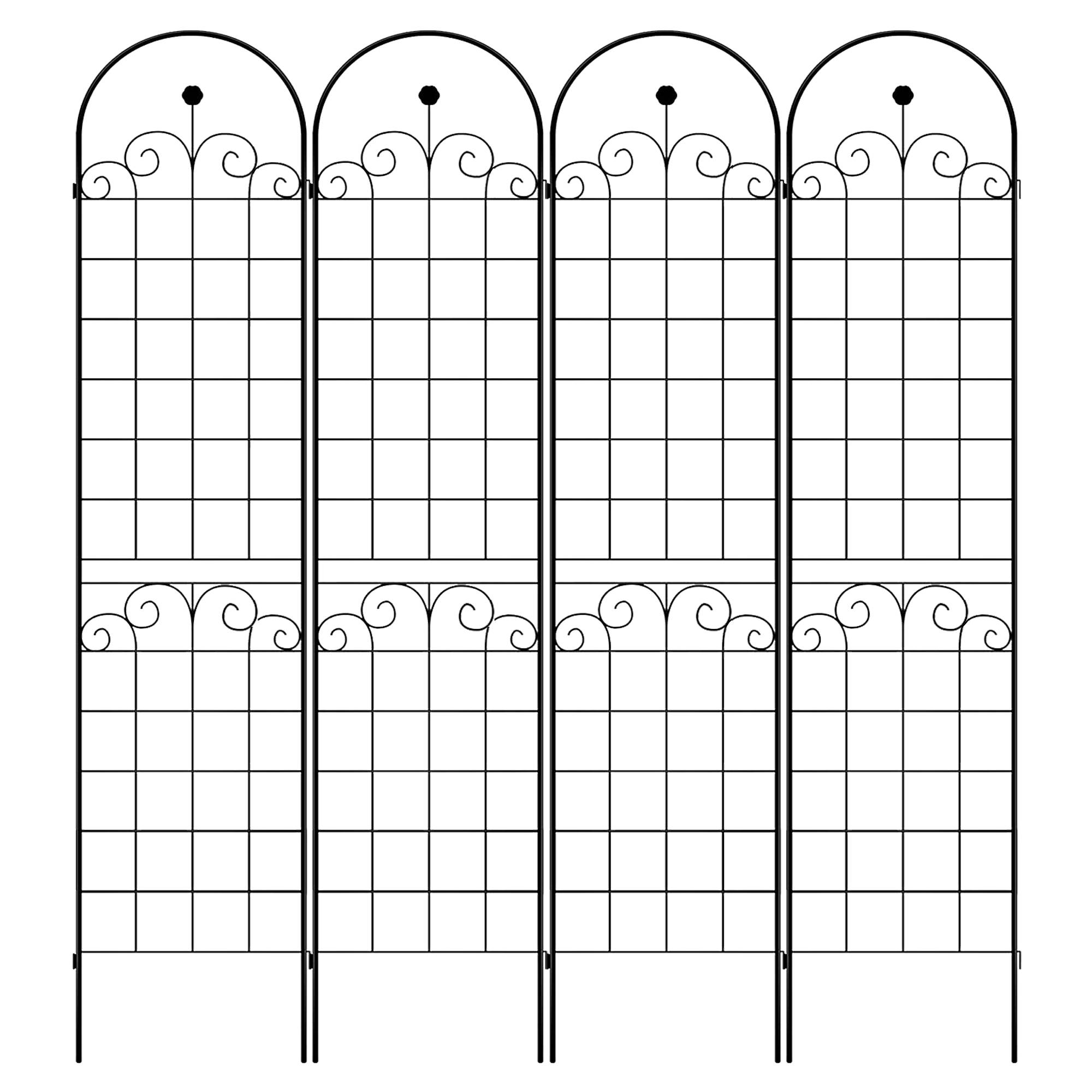 Four Black Arched Garden Trellises