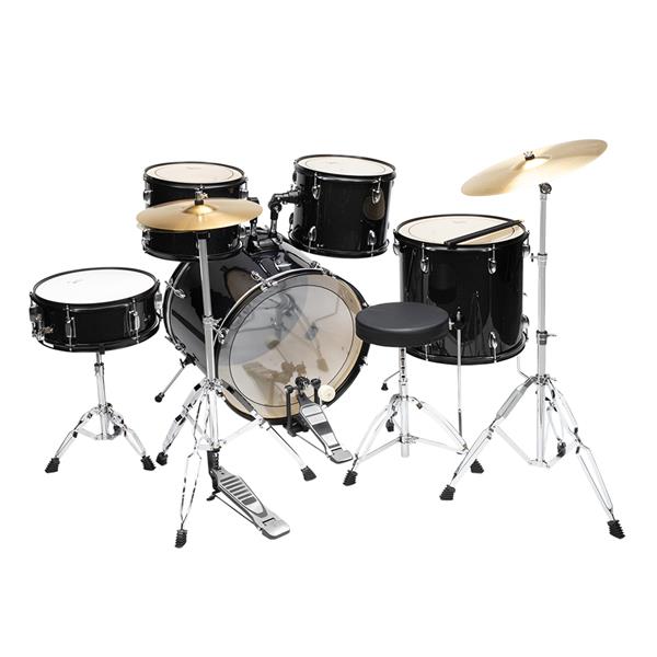 Glarry Five-Piece Adult Drum Kit with Cymbals and Stool