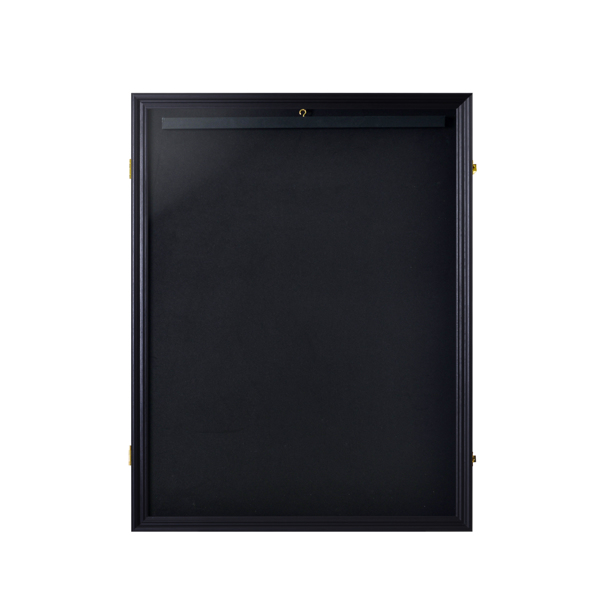 Black Jersey Display Case with Wooden Hanger