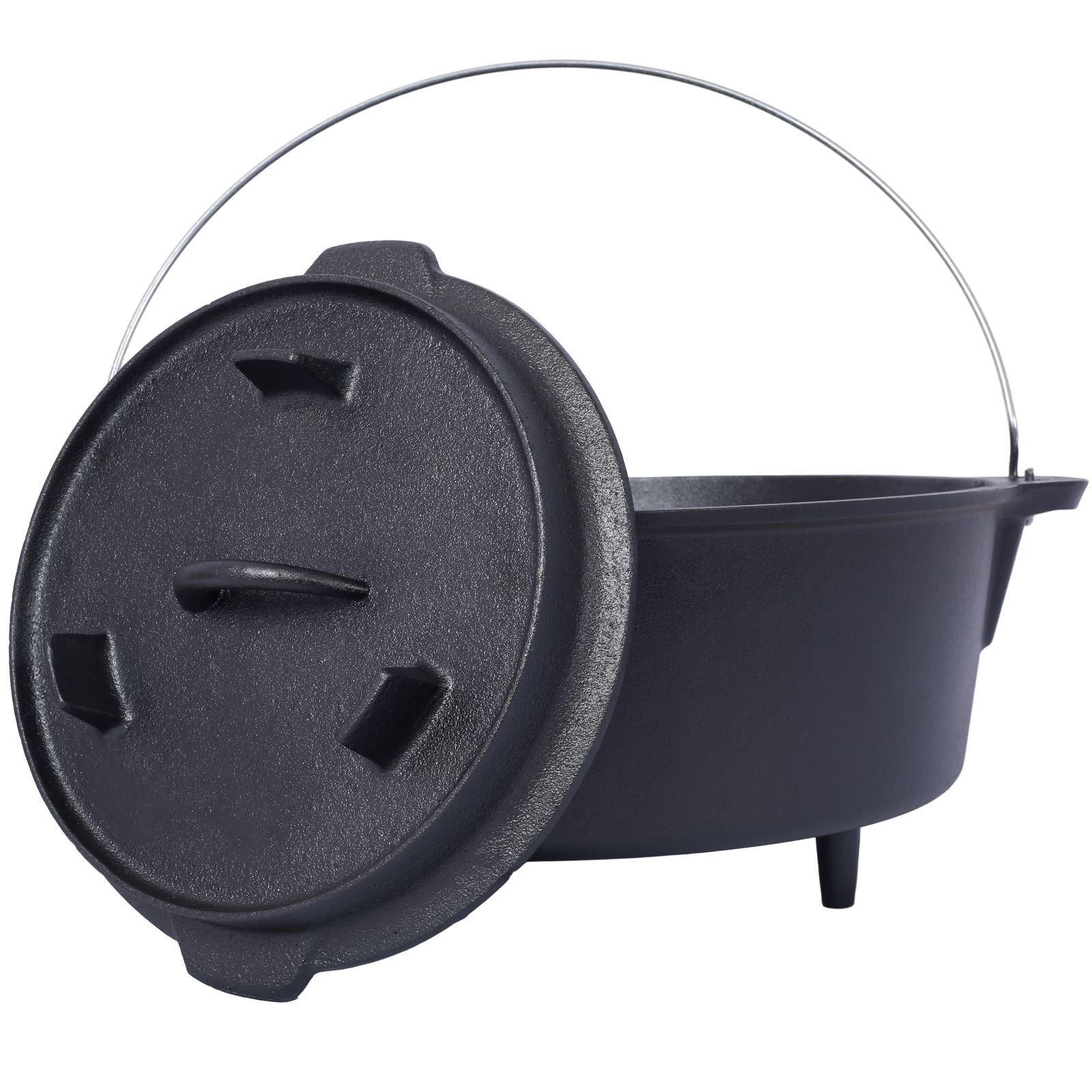 Cast-Iron Camping Dutch Oven with Lid Lifter
