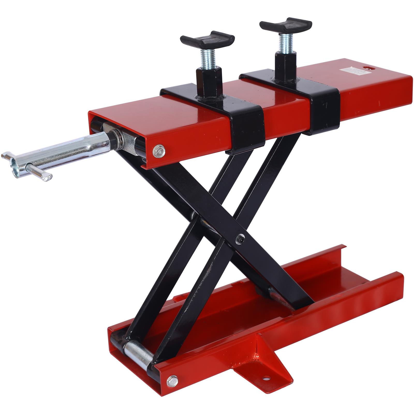 Manual Motorcycle Scissor Lift with Two Adapters