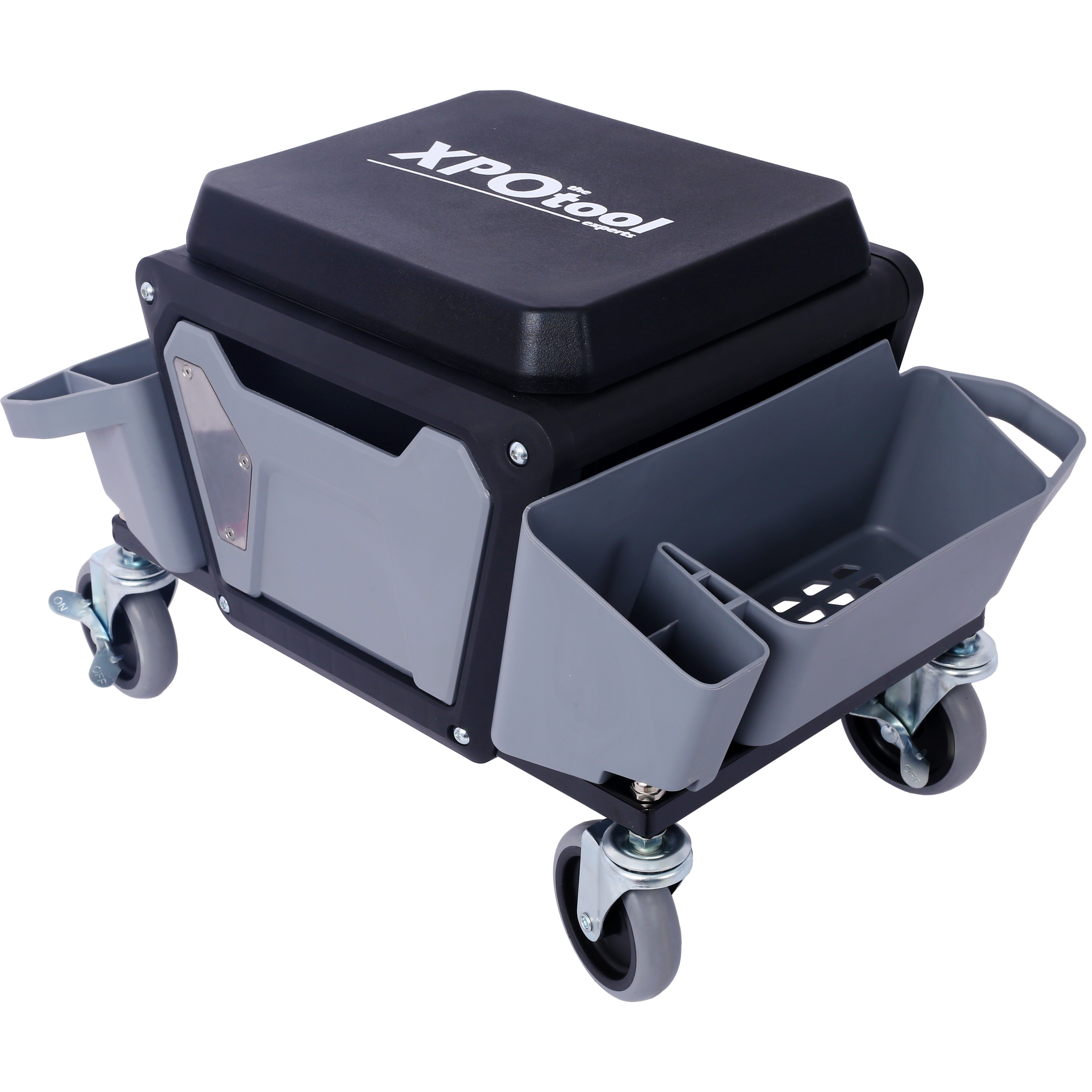 Rolling Mechanics Seat with Drawer and Three Trays
