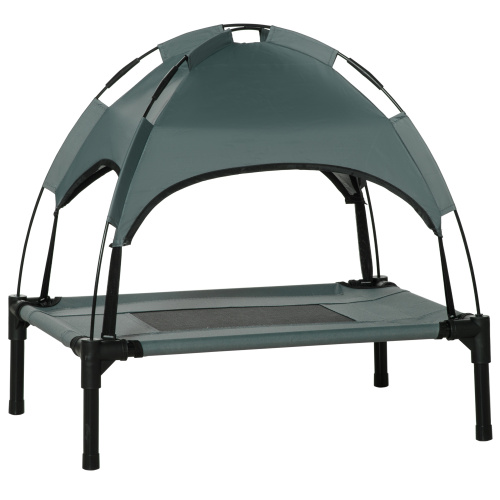 PawHut Gray 24-Inch Dog Cot with Canopy