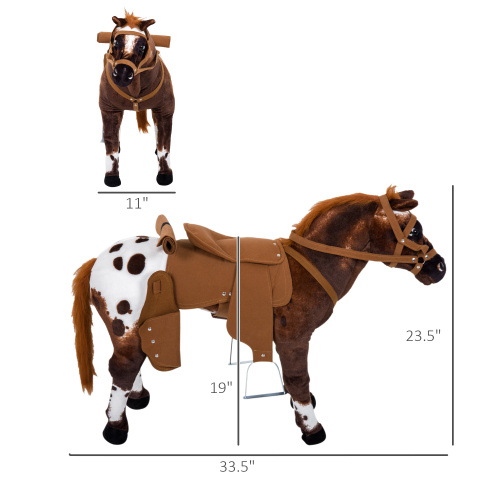 Qaba Brown Sound-Making Ride-On Horse