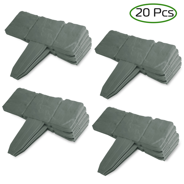Stone-Effect Garden Edging — 20 Pieces