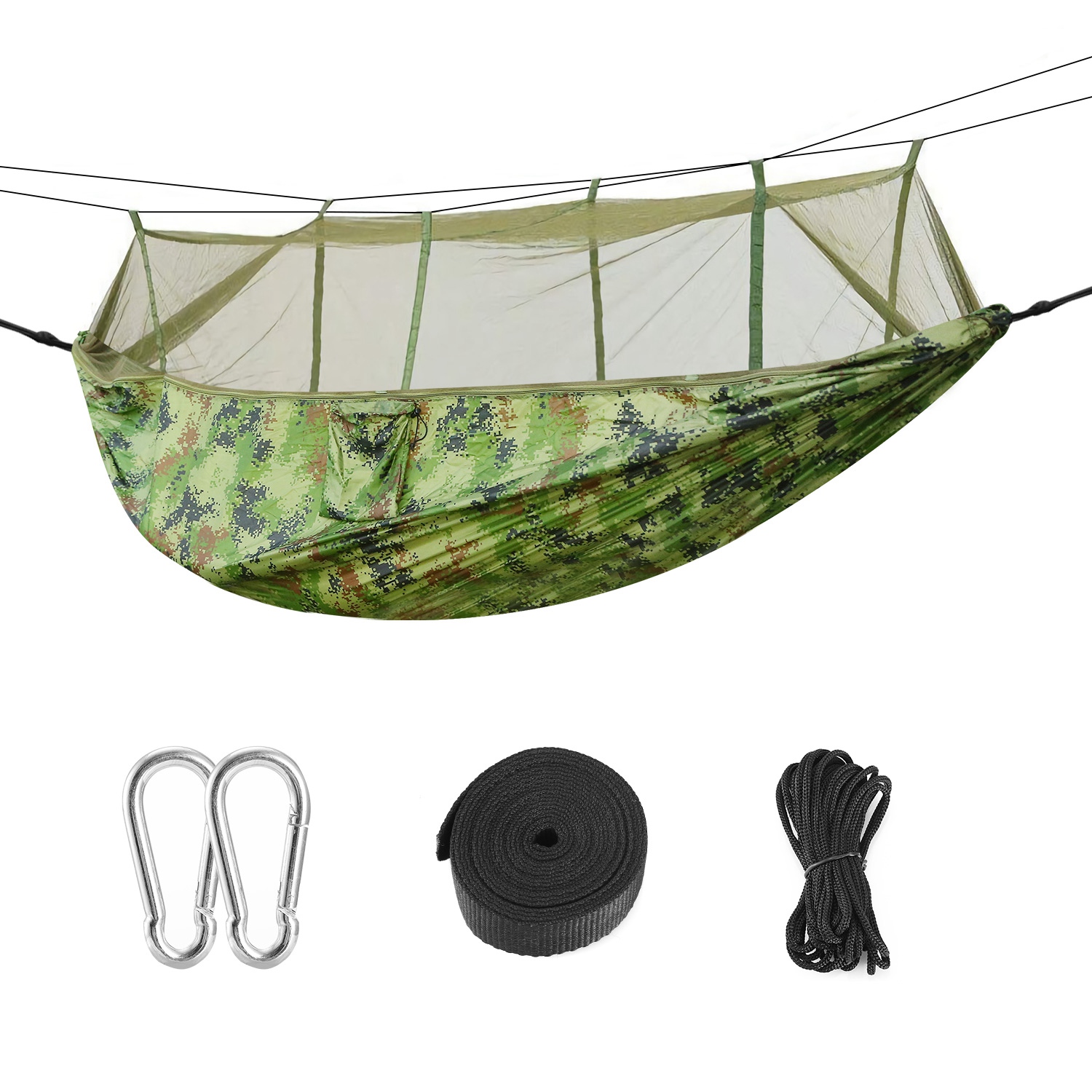 Camouflage Nylon Hammock with Mosquito Net