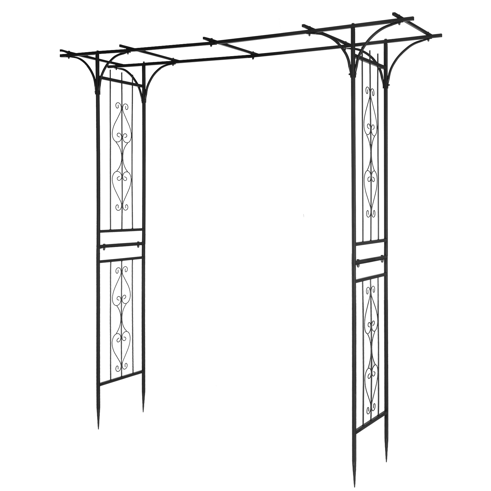 Black Flat-Top Iron Garden Arch