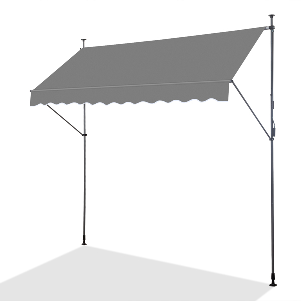 Gray Manual Crank Retractable Awning