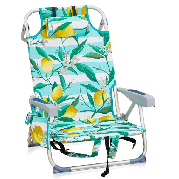 Lemon-Pattern Folding Beach Chair
