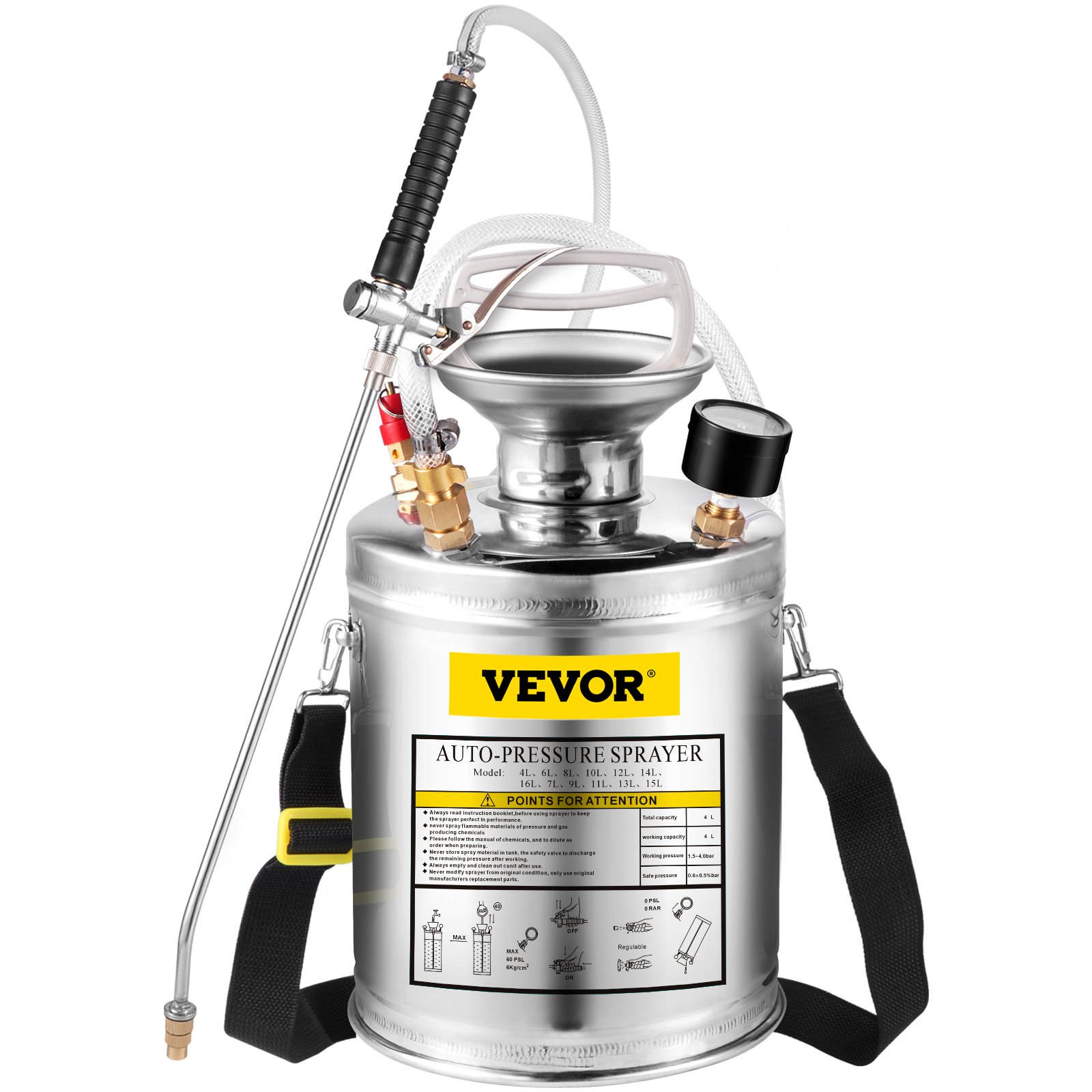 VEVOR 1-gallon Manual Pump Sprayer