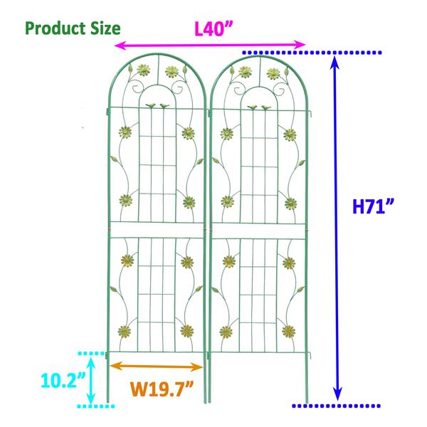 Two Green Floral Garden Trellises