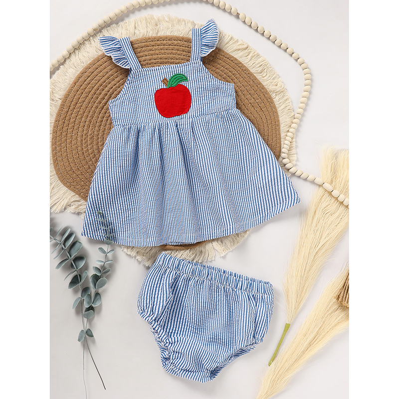 Girls’ Apple Gingham Top and Bloomer Shorts Set