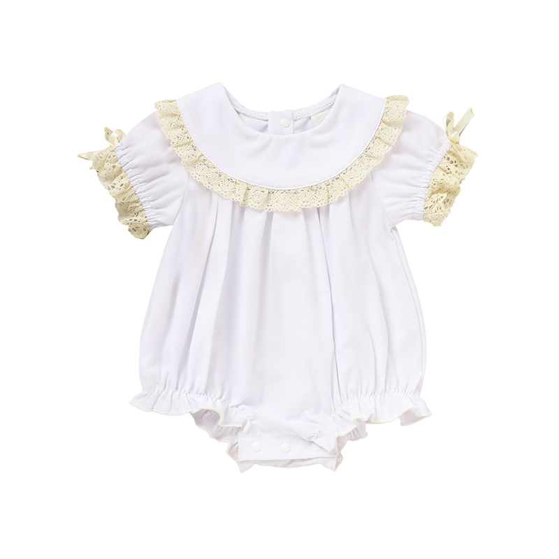 White Lace-Trim Baby Bodysuit