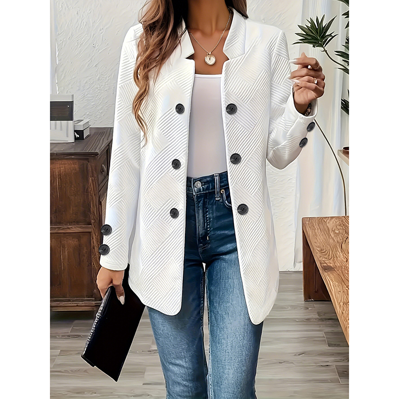 Women's Notch-Neck Polyester-Blend Coat