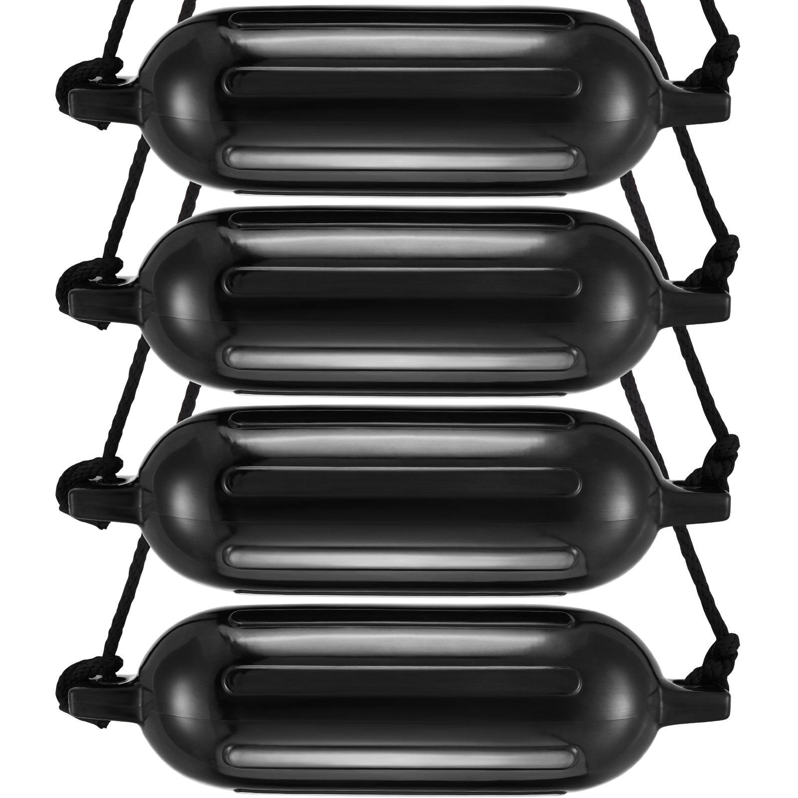 VEVOR Four Black 5.5 × 20-Inch Boat Fenders