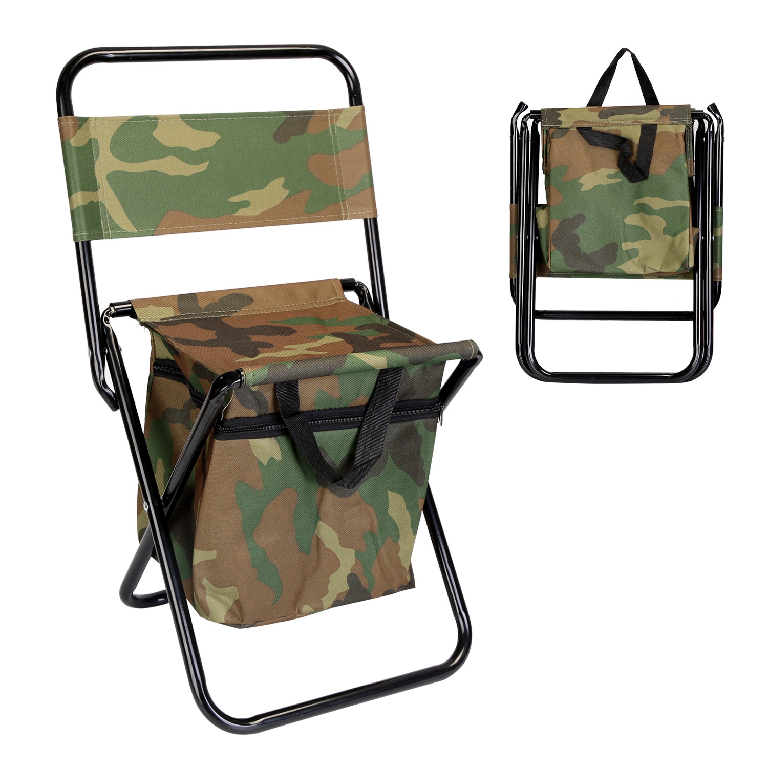 Camouflage Folding Fishing Chair with Insulated Bag