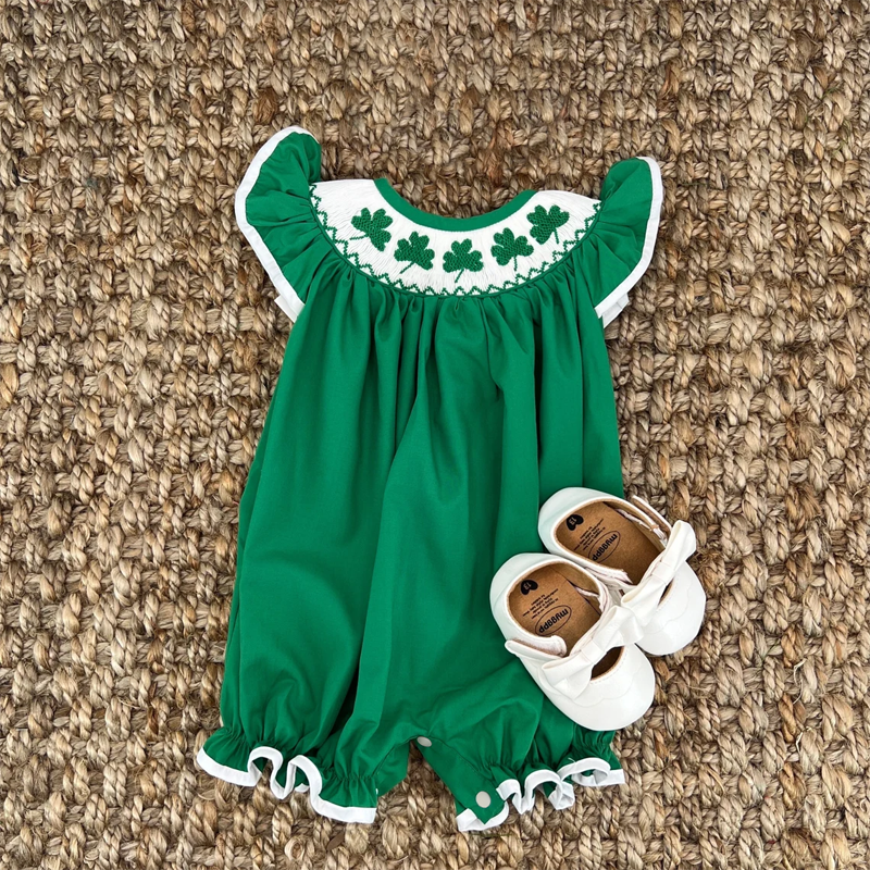 Baby Green Clover Romper