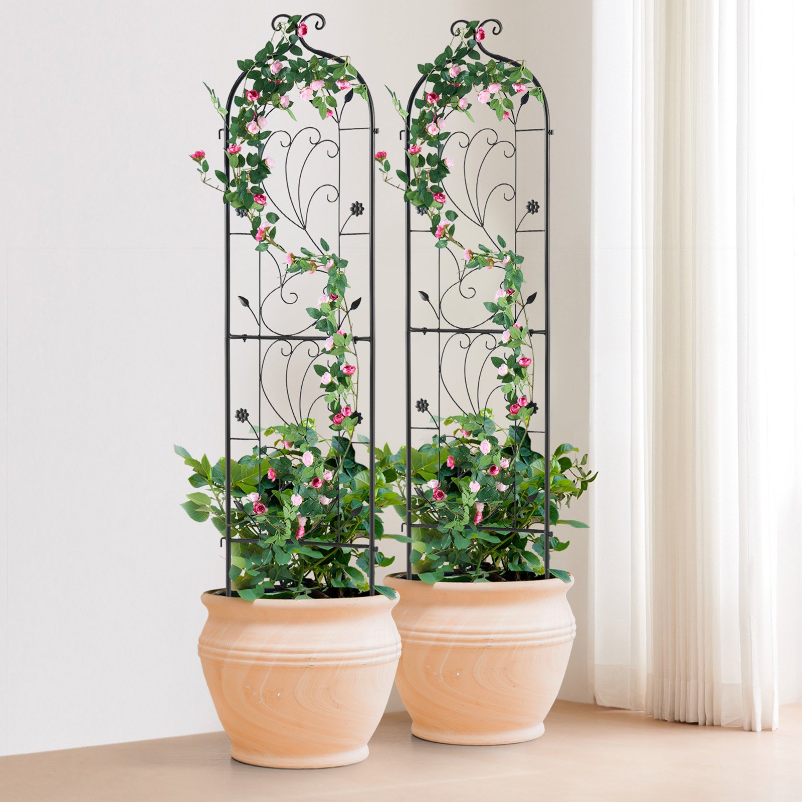 Decorative Metal Garden Trellises — Set of Two