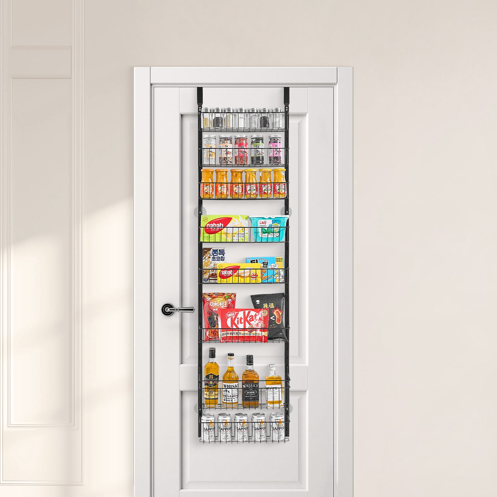 Eight-Tier Over-Door Pantry Rack