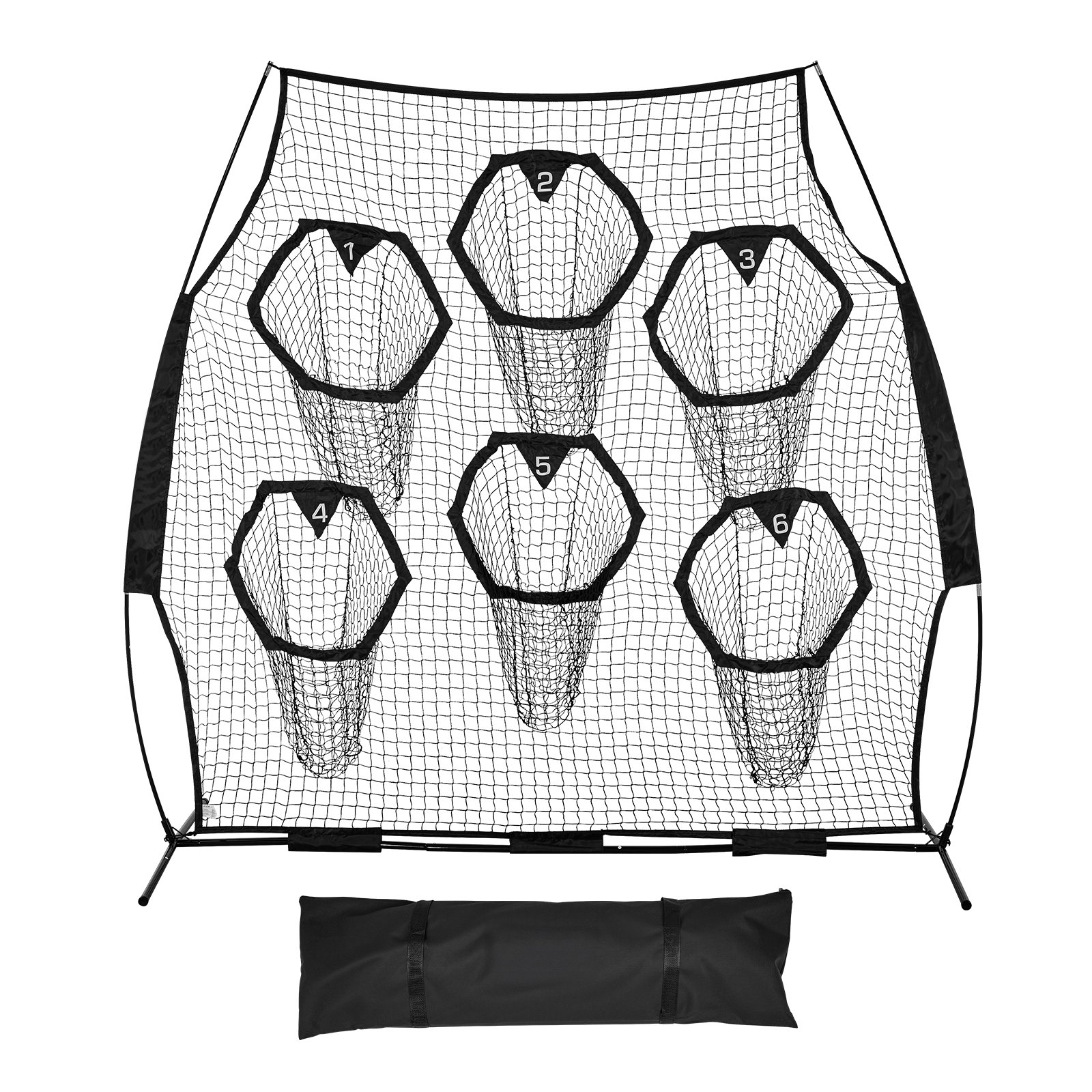 VEVOR Black 8 x 8-Foot Six-Pocket Football Net