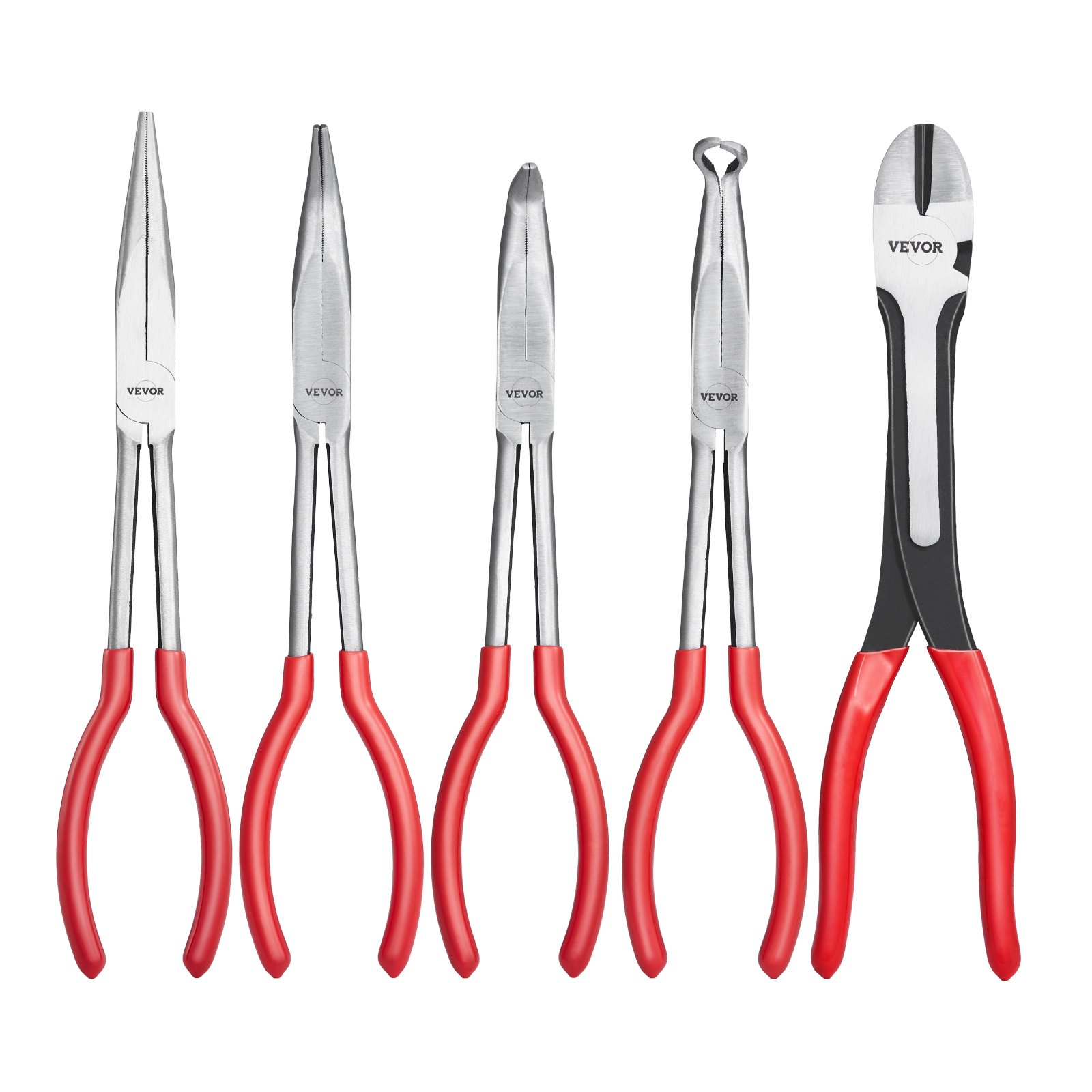 VEVOR Five-Piece 11-Inch Long-Nose Pliers Set
