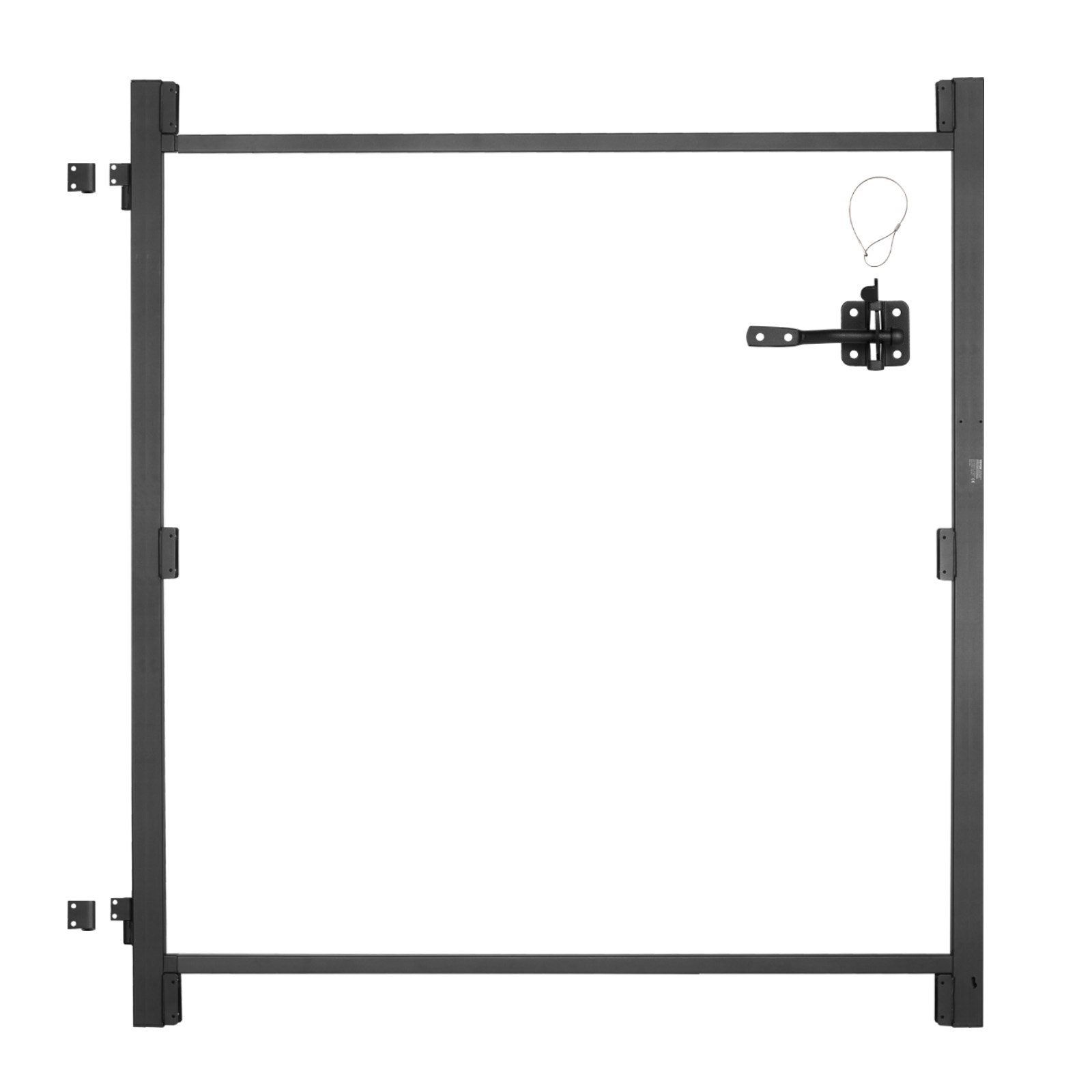 Adjustable Black Gate Frame Kit for 36–60 Inch Openings