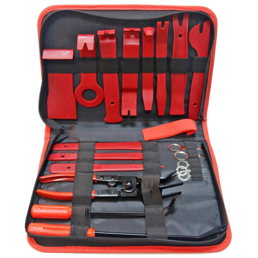 Red Auto Trim Removal Tool Set with Storage Bag