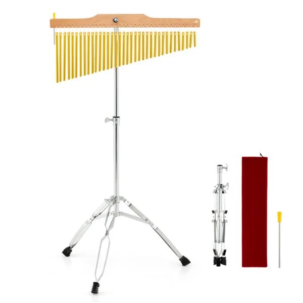 36-Tube Single-Row Chimes with Adjustable Tripod Stand
