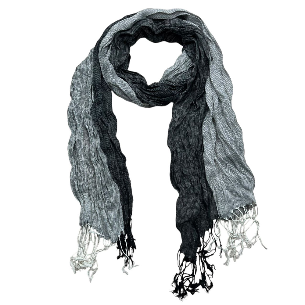 Gray Jacquard Scarf