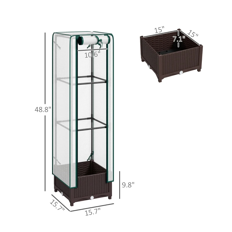 Compact Planter with Trellis & Roll-Up Cover